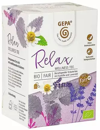 Ceai bio si fairtrade Relax Wellness 30g 20 pliculete a 1 5g Gepa 