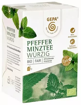 Ceai de menta bio si fairtrade 34g 20 pliculete a 1 7g Gepa 