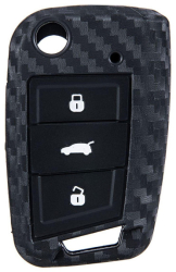 Husa din silicon carbon pentru cheie briceag VW Volkswagen Golf 7 MK7 Tiguan MK2 For SEAT Ateca Leon FR 2 Ibiza For Skoda Octavia A7 