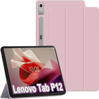 Husa pentru tableta Lenovo Tab P12 TB370FU 12.7 inch 2023 cu functie sleep/wake-up ultralight de tip stand Sigloo model Pink 