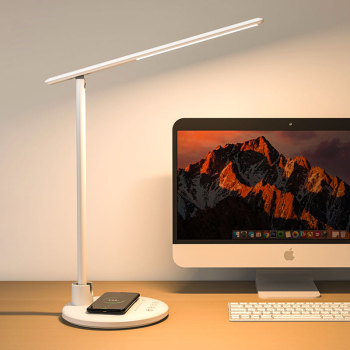 Lampa de birou/ noptiera LED incarcare Wireless 10w pentru telefon Andoid si IOS Pliabila cu protectie a ochilor lumina pentru studiu Co