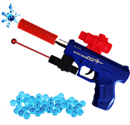 Pistol cu Bile Gel de Apa si Laser Orbeez Hidrogel Blaster Bombe Apa 26.5cm Albastru SprintMag® 
