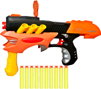 Pistol Mitraliera de Jucarie Blaster cu Aer Gloante de Burete Ventuze si Tinta pentru Copii SprintMag® 