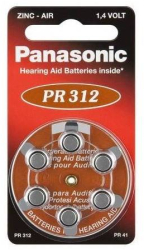 Baterii aparate auditive PR312 Panasonic 6buc 