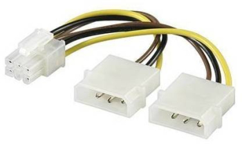 Cablu adaptor 2x Molex 5.25 la P6 PCI Express 6 pini 0.15m Goobay 