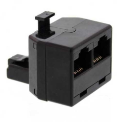 Adaptor 1x RJ45 8P8C tata - 2x RJ45 8P8C mama negru Well 
