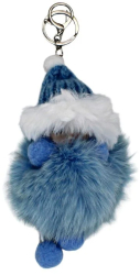 Breloc puf bleu model bebelus cu caciulita 