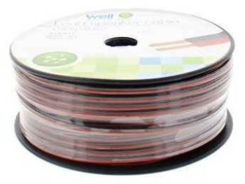 Cablu difuzor rosu-negru OFC cupru 2x1mm Well LSP-OFC1.00BR-100-WL 
