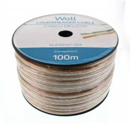 Cablu difuzor transparent CCA 2x2.5 mm Well LSP-CCA2.50TT-100-WL 