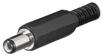 Mufa DC 2.1x5.5mm tata pin 9mm cu protector cablu Goobay 