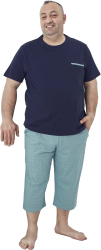 Pijama de barbati bumbac 7013 Aydogan albastru-4XL INTL 