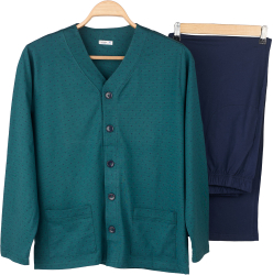 Pijamale barbati cu nasturi 3469 bumbac Aydogan-Verde-M INTL 