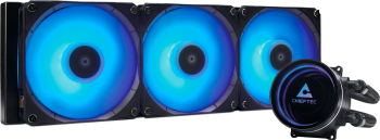 Cooler Chieftec „Iceberg 240 RGB” skt. Intel si AMD racire cu lichid 2 x 120mm 500 – 2200 RPM iluminare RGB ventilatoare RGB negru 