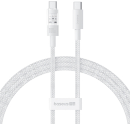 Cablu USB-C la Type-C Super Fast Charging 100W 1m A75 Nailon Baseus Gem P10373000211 00 A75 Nailon Moon White 