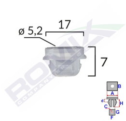 Clips Fixare Interior Pentru Bmw 7X17Mm Alb Set 10 Buc 