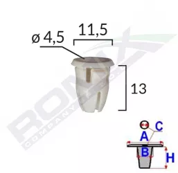Clips Fixare Prag Pentru Mercedes 11.5X13Mm - Alb Set 25 Buc