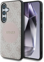 Husa pentru Samsung Galaxy S25 - Guess 4G Circle Classic Logo MagSafe GUHMS25SP4PGRSGP - Pink 