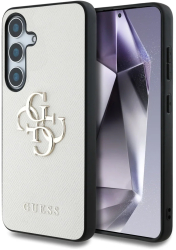 Husa pentru Samsung Galaxy S25 - Guess Hardcase 4G Grained Big and Classic Logo GUHCS25SPGT4MBE - Beige 