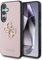 Husa pentru Samsung Galaxy S25 - Guess Hardcase 4G Grained Big and Classic Logo GUHCS25SPGT4MBP - Pink 