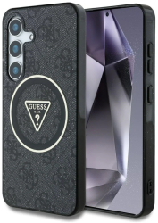 Husa pentru Samsung Galaxy S25 - Guess IML Metal Glitter 4G Circle Triangle MagSafe GUHMS25SHG4PRTGK - Black 