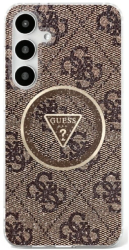 Husa pentru Samsung Galaxy S25 - Guess IML Metal Glitter 4G Circle Triangle MagSafe GUHMS25SHG4PRTGW - Brown 