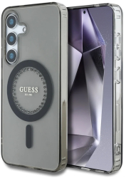 Husa pentru Samsung Galaxy S25 - Guess IML Rhinestones MagSafe GUHMS25SPFTDTEK - Black 
