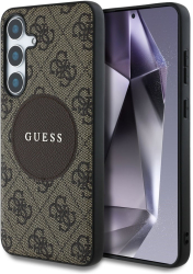 Husa pentru Samsung Galaxy S25 Plus - Guess 4G Circle Classic Logo MagSafe GUHMS25MP4PGRSGW - Brown 