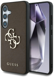 Husa pentru Samsung Galaxy S25 Plus - Guess Hardcase 4G Grained Big and Classic Logo GUHCS25MPGT4MBW - Brown 