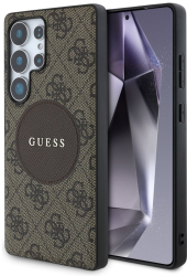 Husa pentru Samsung Galaxy S25 Ultra - Guess 4G Circle Classic Logo MagSafe GUHMS25LP4PGRSGW - Brown 