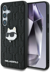 Husa Samsung Galaxy S25 Plus - Karl Lagerfeld Hardcase Monogram Leather KLHCS25MPGKLCHPK - Choupette Head Pin 