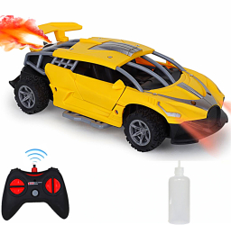 Masina cu Telecomanda RC 3D Sport Drifturi Cu Funtie de Fum Efecte Luminoase si Deschiderea Usilor Lumini Led Culoare Galben SprintMag® 