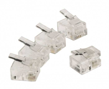 Mufa telefonica Conector transparent RJ11 tata 6p4c set 10buc Valueline 