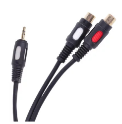 Cablu adaptor Jack tata 3.5 mm la 2x RCA mama 25cm dublu ecranat Cabletech 