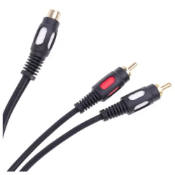 Cablu adaptor RCA mama la 2x RCA tata 0.25m 