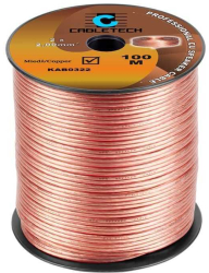 Cablu difuzor 2x2mm cupru transparent 1m la rola Cabletech KAB0322 