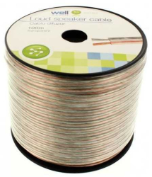 Cablu difuzor transparent 2x1.5mm CCA Well LSP-CCA1.50TT-100-WL 