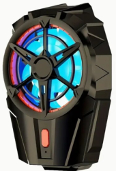 Cooler pentru smartphone-uri Android Ventilator de racire pentru telefon mobil reincarcabil Efecte de Lumina RGB NEGRU 