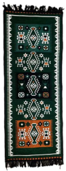 Covor verde cu model traditional multicolor 165x60 cm 