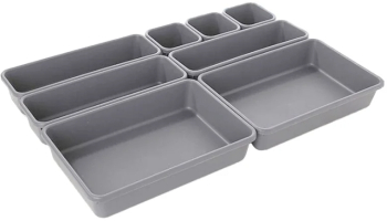 Organizator sertar compus din 8 piese diferite marimi pentru depozitarea articolelor Gonga® Gri 