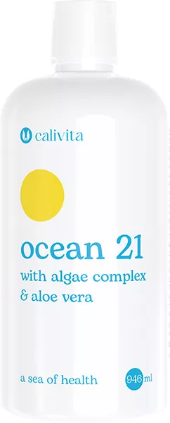 Ocean 21 suc de Aloe Vera si Alge Formula Completa pentru Detoxifiere Vitalitate si Imunitate 946ml - Calivita 