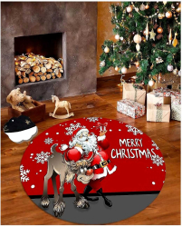 Covor de Craciun cu Merry Christmas Mos Craciun si Rudolf 