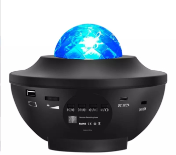 Proiector LED cu stele si galaxii 21 de moduri de operare Bluetooth si difuzor incorporat si telecomanda Gonga® Negru 