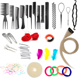 Set profesional de coafura burete pentru coc piepteni agrafe accesorii 