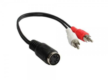 Cablu adaptor 2x RCA la 5 pini DIN mama 20cm Goobay 