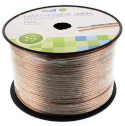 Cablu difuzor transparent 2x2mm CCA Well LSP-CCA2.00TT-100-WL 