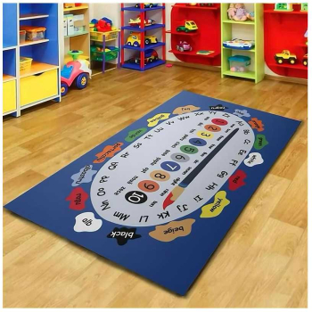 Covor camera copii educativ cu cifre culori si alfabet traduse in engleza 