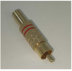 Mufa RCA tata metal inel rosu cablu 7mm Goobay 