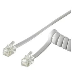 Cablu telefonic receptor spiralat RJ10 2m 4 pini 4 contacte Goobay 