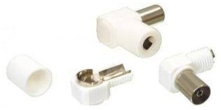 Conector coaxial mama ecranat plastic cotit 90 grade Valueline 