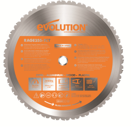 Disc pentru fierastrau circular taiere multifunctionala Evolution RAGEBLADE355MULTI-1268 O355 x 25.4 mm 36 dinti 